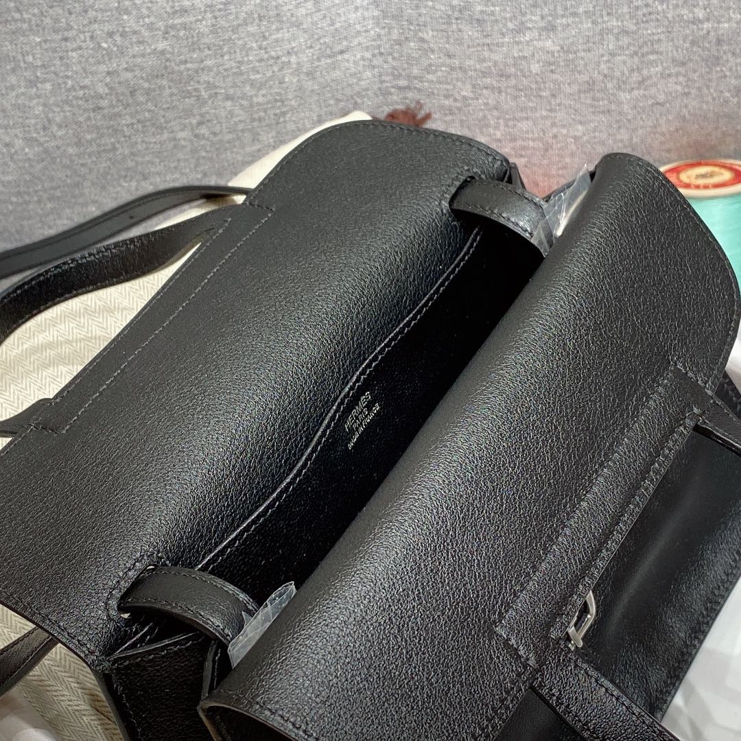 에르메스 미니 할잔백 블랙 은장 스위프트